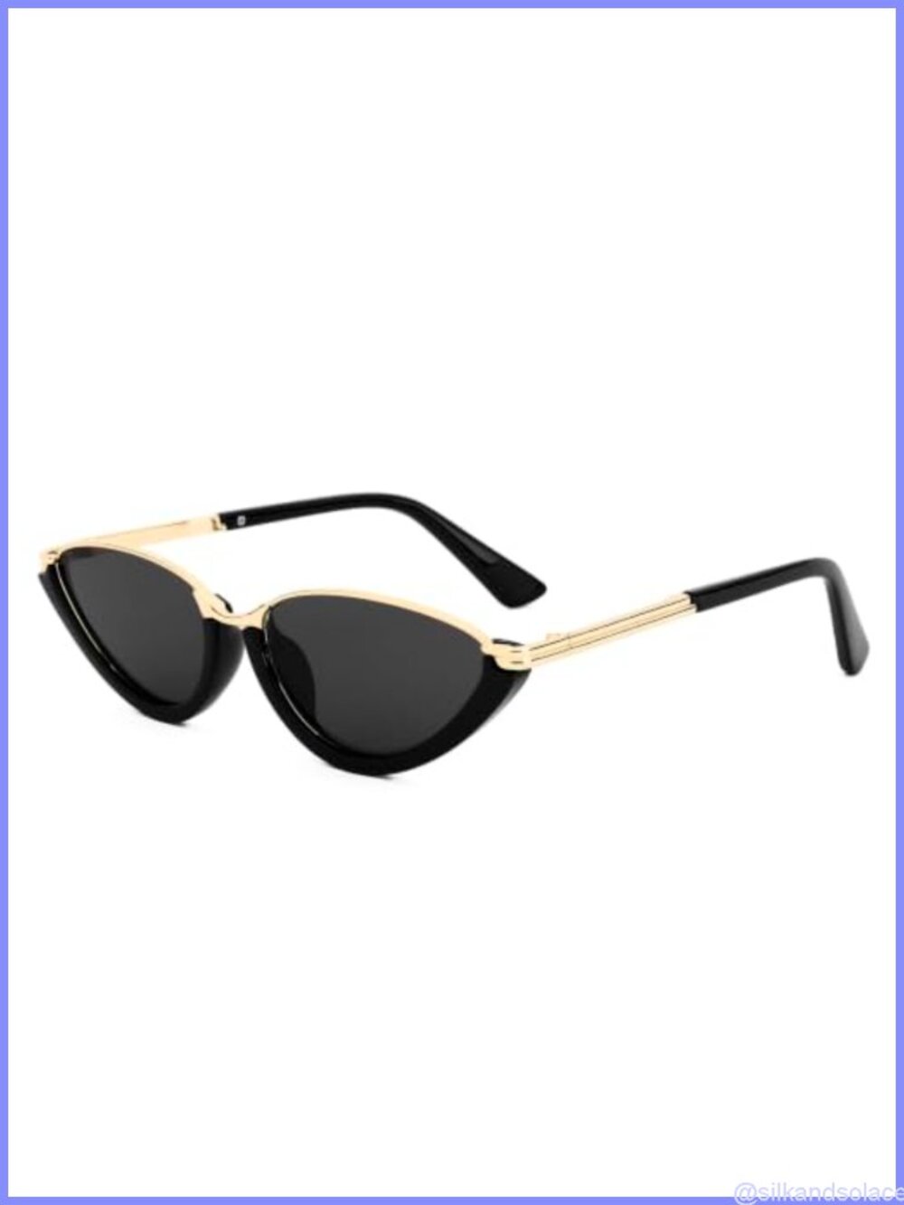 Cat Eye Women's Sunglasses Semi-Rimless UV400 Retro Gold Accent